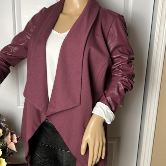 SOFIA VERGARA blazer,women med,front drape media jacket , faux leather sleeves - Picture 12 of 16